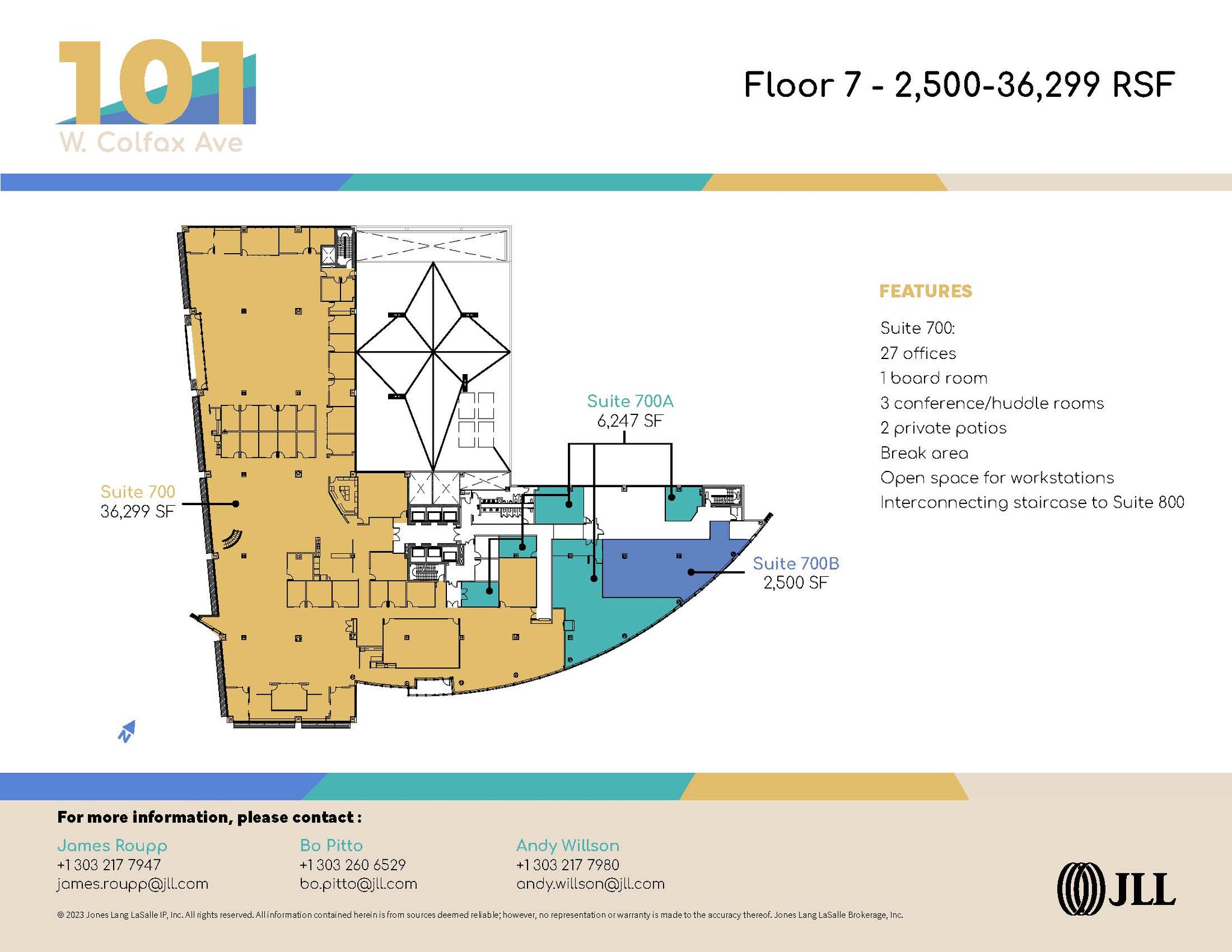 101 W Colfax Ave, Denver, CO à louer Plan d’étage- Image 1 de 1