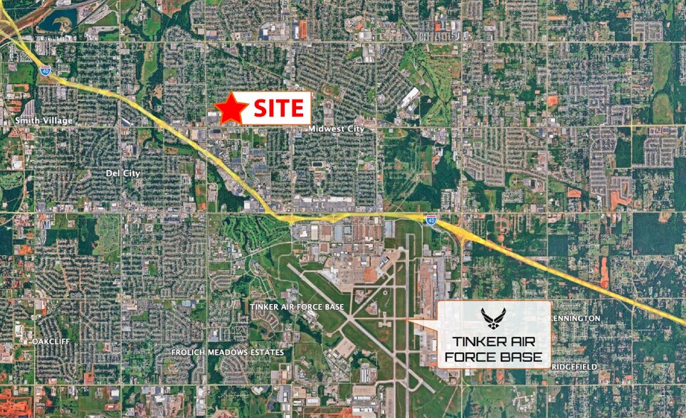 5625 SE 15th St, Midwest City, OK à vendre - Aérien - Image 3 de 8