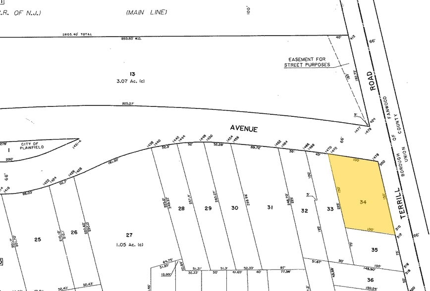 1478 South Ave, Plainfield, NJ for lease - Plat Map - Image 3 of 4