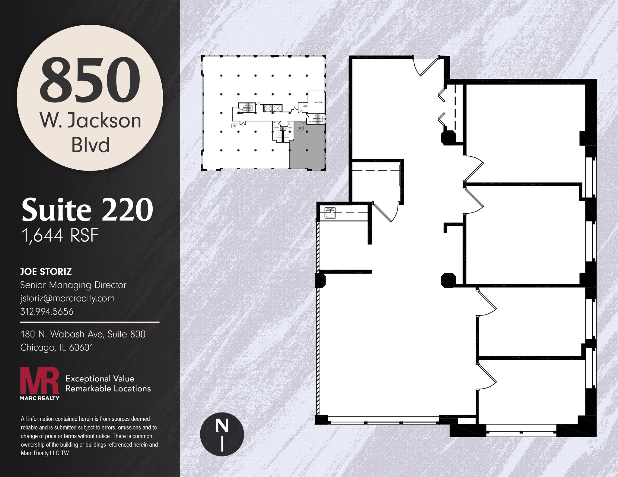 850 W Jackson Blvd, Chicago, IL for lease Floor Plan- Image 1 of 9
