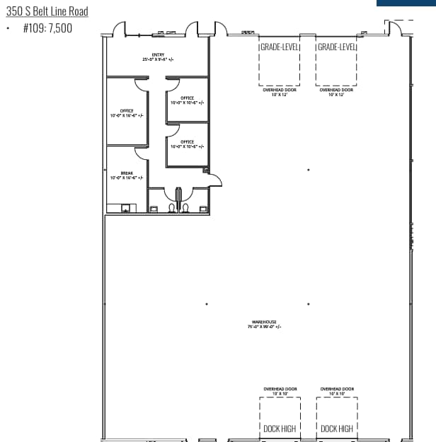 350 S Belt Line Rd, Irving, TX à louer Plan d’étage- Image 1 de 4