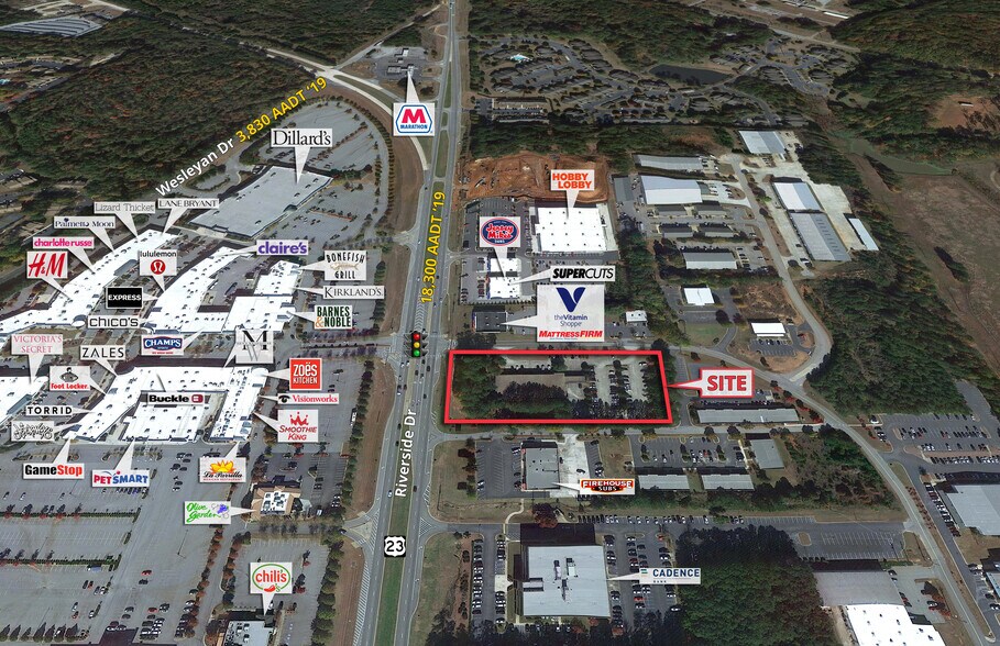 4951 Riverside Dr, Macon-Bibb, GA à louer - Aérien - Image 1 de 2