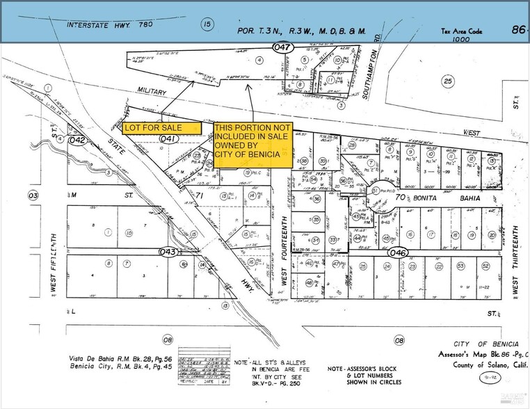 1400 Military w, Benicia, CA à vendre - Plan cadastral - Image 1 de 3