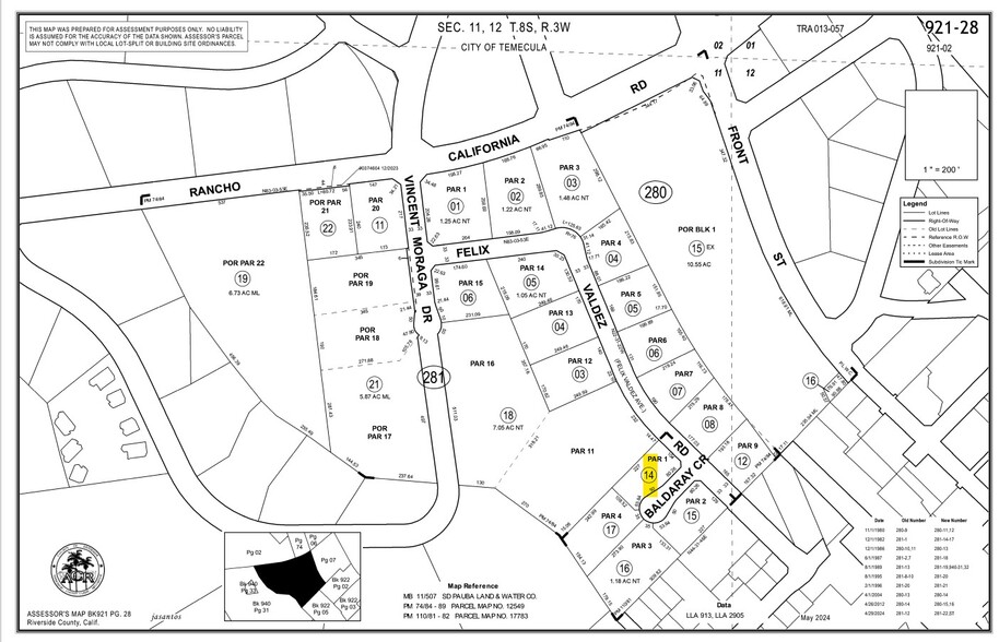 Felix Valdez Rd And Baldaray Cir, Temecula, CA à vendre - Plan cadastral - Image 2 de 2