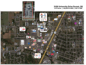 3106 W University Blvd, Durant, OK for lease Aerial- Image 1 of 2