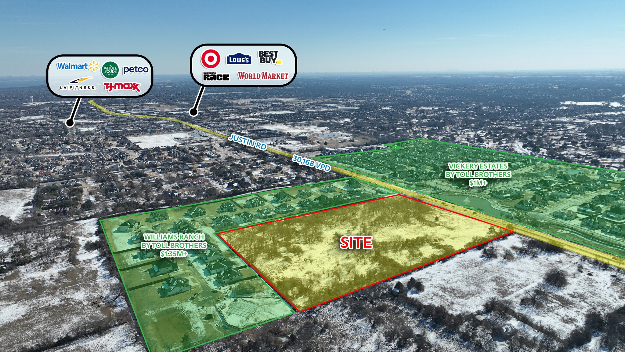 NWQ Justin Rd & Vickery Blvd, Copper Canyon, TX à vendre Photo principale- Image 1 de 6