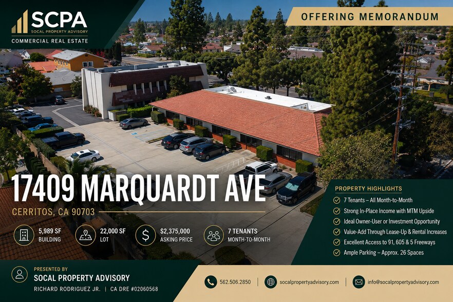 17409 Marquardt Ave, Cerritos, CA à vendre - Photo du bâtiment - Image 1 de 11