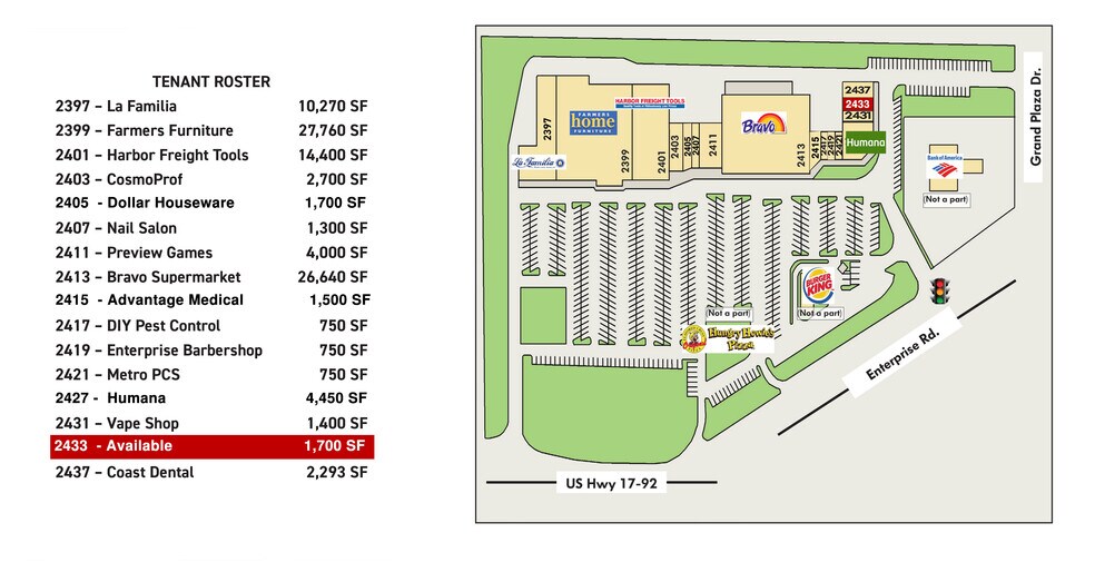 2413 Enterprise Rd, Orange City, FL à louer - Plan de site - Image 2 de 7
