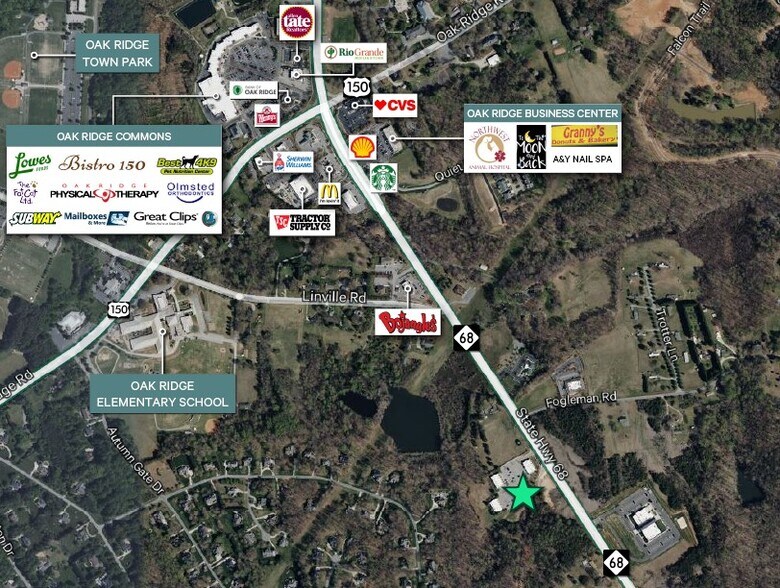 1429 NC Highway 68 N, Oak Ridge, NC à vendre - Aérien - Image 2 de 3