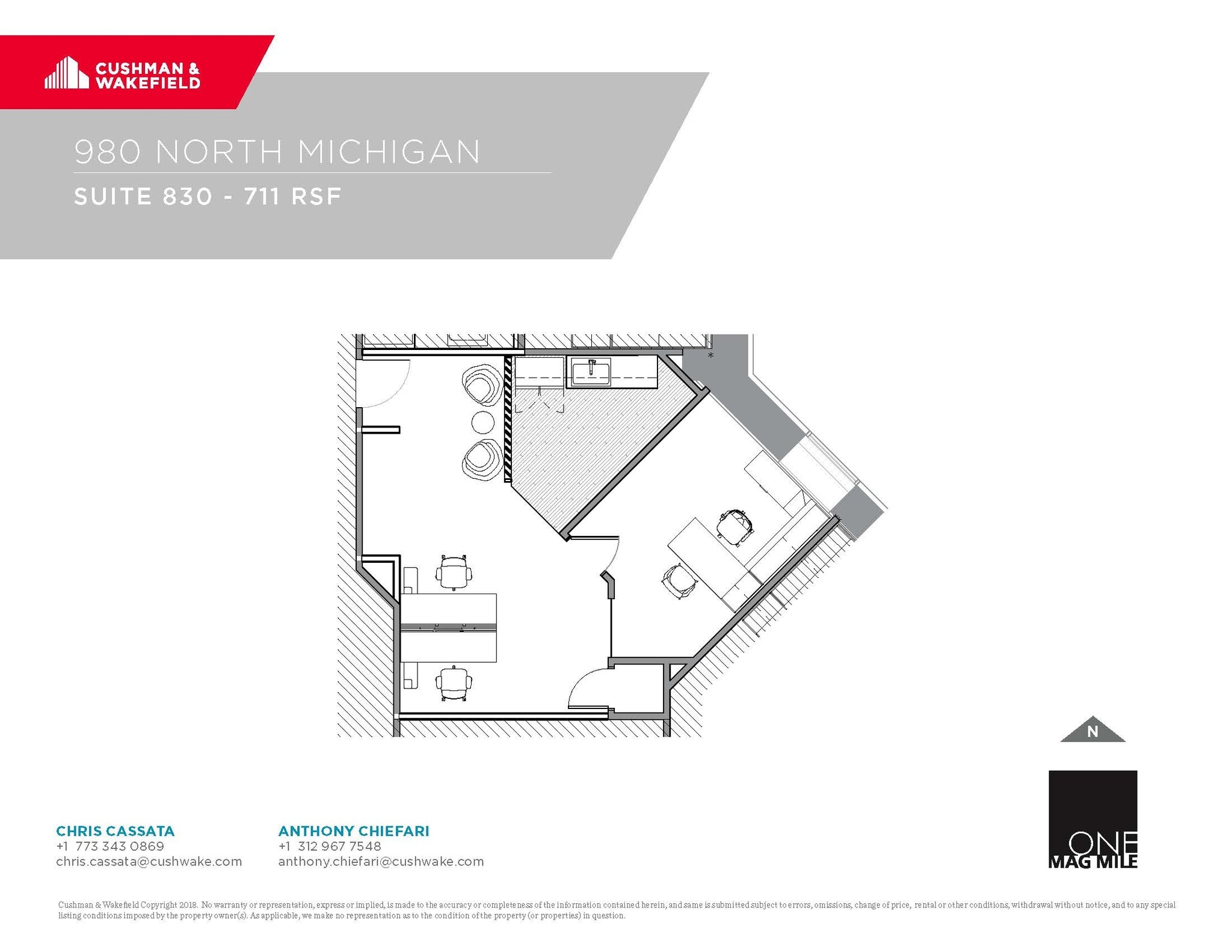 980 N Michigan Ave, Chicago, IL à louer Plan d’étage- Image 1 de 1