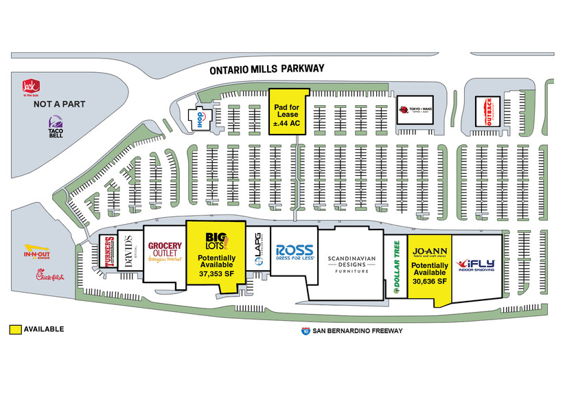 4400-4492 Ontario Mills Pky, Ontario, CA à louer - Plan de site - Image 3 de 5