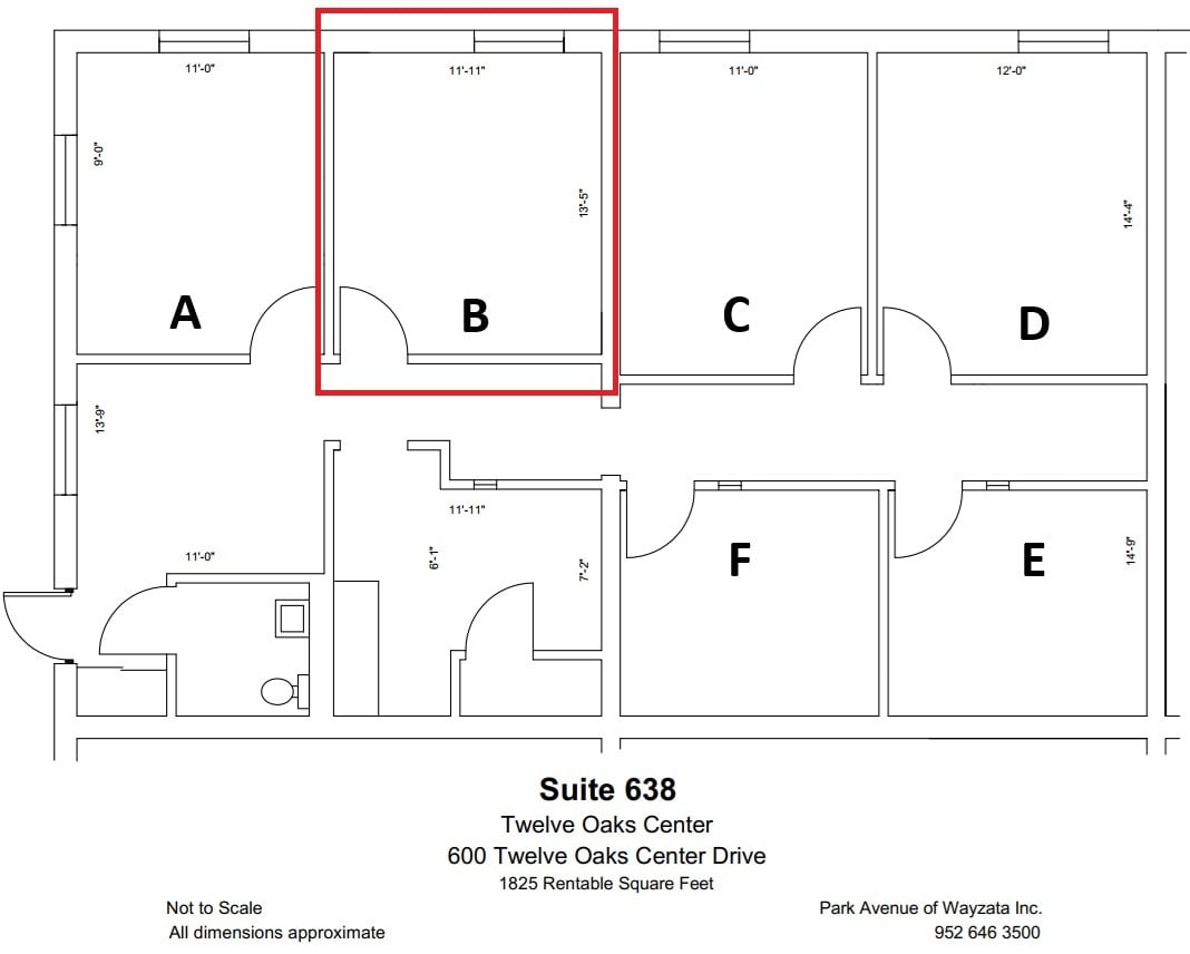 600 Twelve Oaks Center Dr, Wayzata, MN à louer Plan d’étage- Image 1 de 1