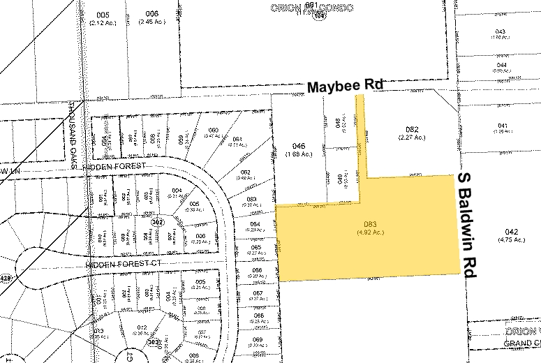 3590 S Baldwin Rd, Orion Township, MI à vendre - Plan cadastral - Image 1 de 1