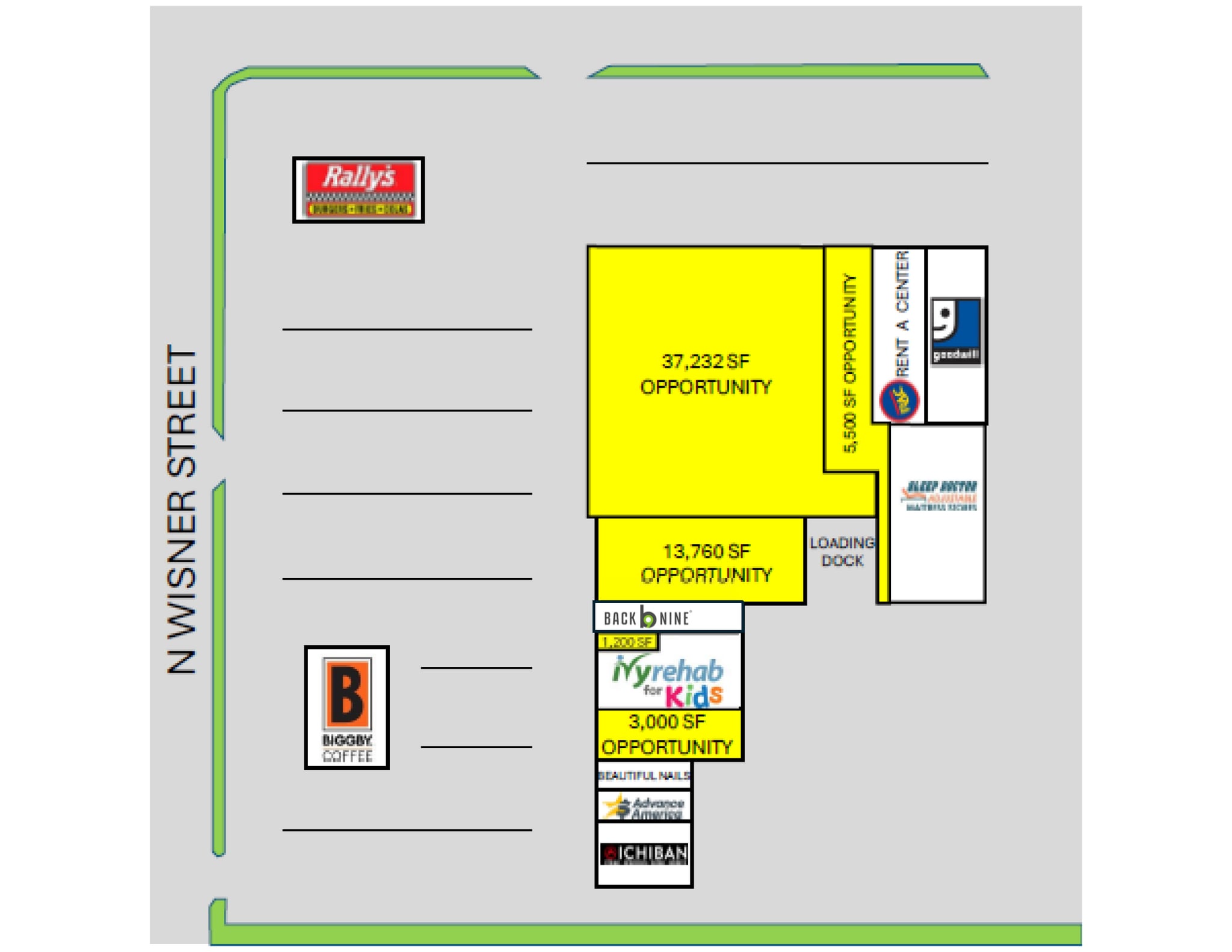 915-1099 N Wisner St, Jackson, MI à louer Plan de site- Image 1 de 1