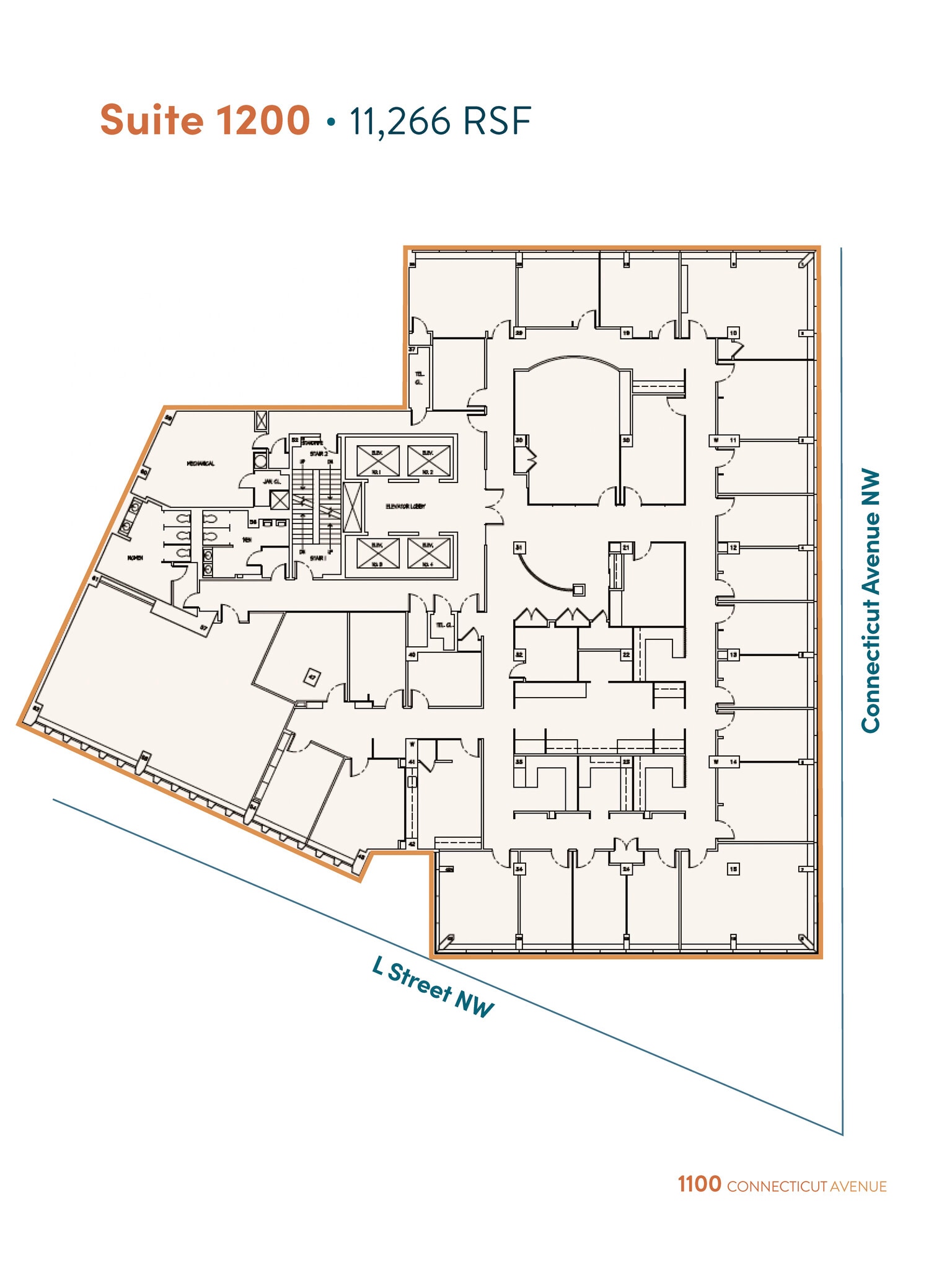 1100 Connecticut Ave NW, Washington, DC à louer Plan d’étage- Image 1 de 5