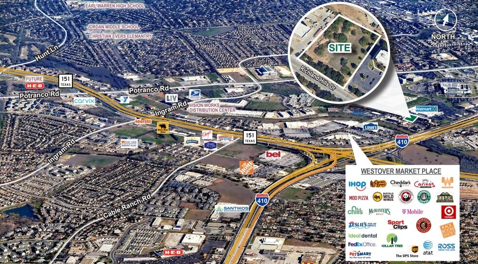 Richland Hills Drive & Loop 410, San Antonio, TX à vendre - Aérien - Image 2 de 2