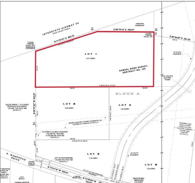 2807 E Bankhead Hwy, Weatherford, TX à vendre - Plan cadastral - Image 1 de 7
