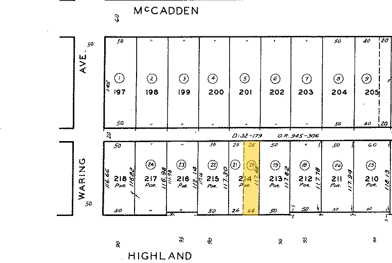 734-736 N Highland Ave, Los Angeles, CA for lease - Plat Map - Image 2 of 17