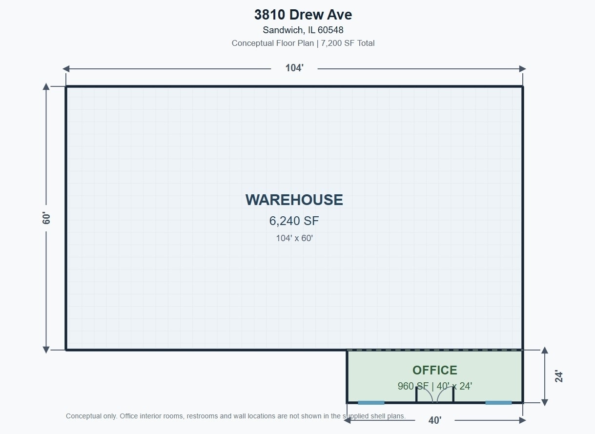 3810 Drew Ave, Sandwich, IL for lease Site Plan- Image 1 of 5