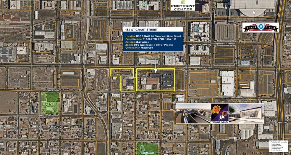 1st St & Grant St, Phoenix, AZ à louer - Aérien - Image 3 de 7