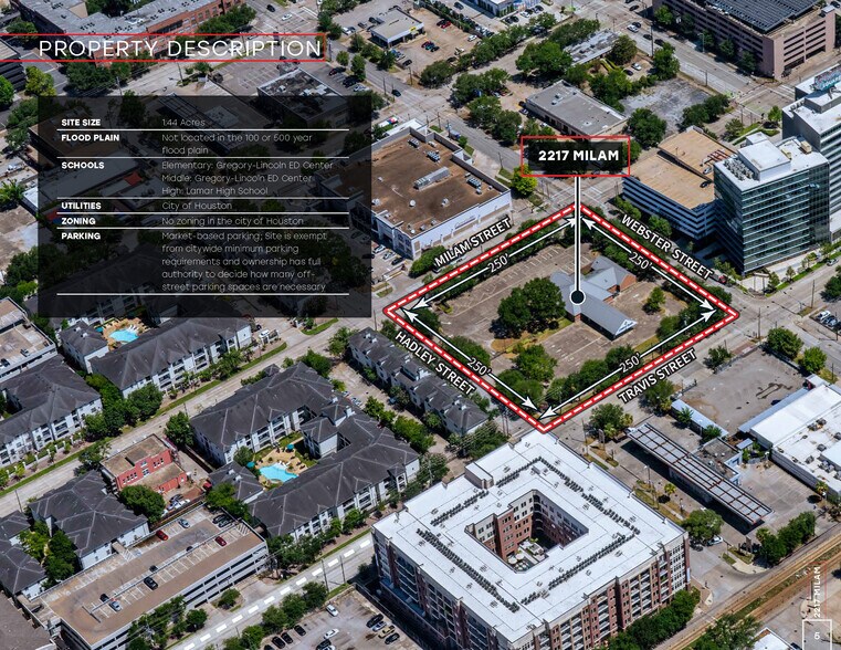 2217 Milam St, Houston, TX à vendre - Aérien - Image 2 de 6