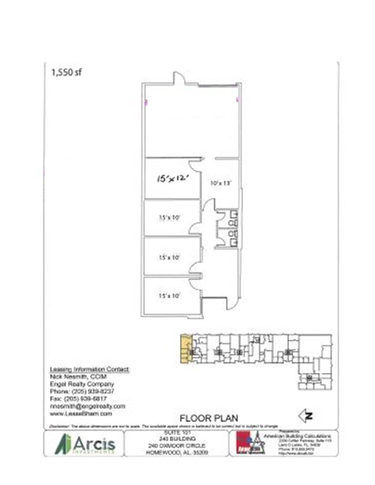 237 Oxmoor Cir, Birmingham, AL à louer Plan d’étage- Image 1 de 1