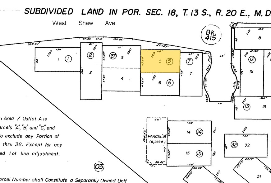 2519 W Shaw Ave, Fresno, CA à vendre - Plan cadastral - Image 1 de 1