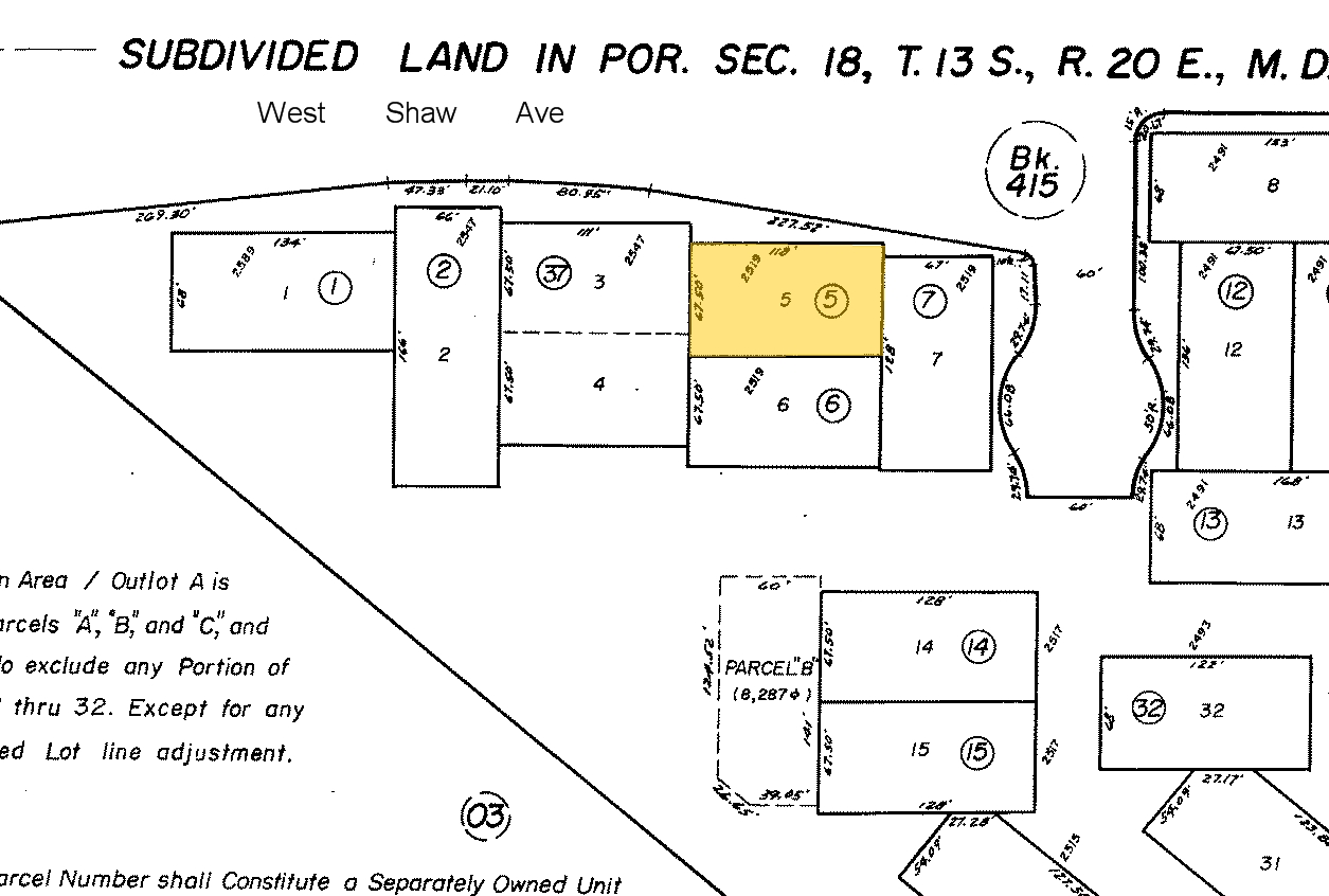 2519 W Shaw Ave, Fresno, CA à vendre Plan cadastral- Image 1 de 1