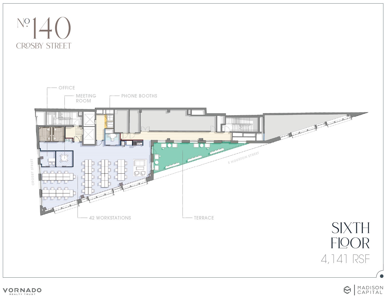 140 Crosby St, New York, NY à louer Plan d  tage- Image 1 de 5