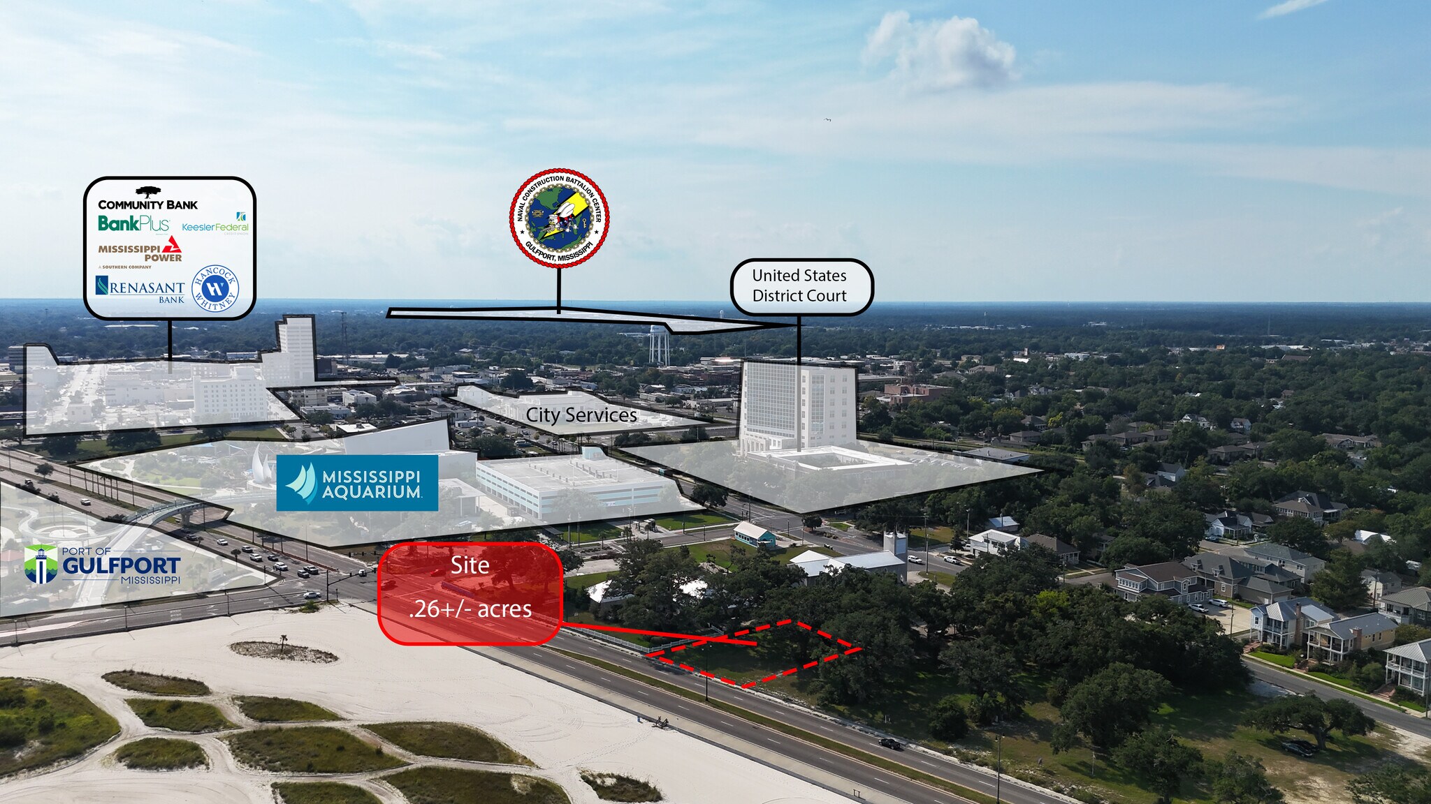 1900 Beach Blvd, Gulfport, MS for sale Aerial- Image 1 of 3