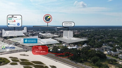 1900 Beach Blvd, Gulfport, MS - AERIAL map view