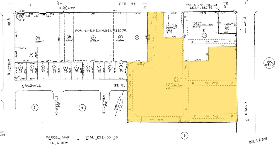 651-655 S Grand Ave, Glendora, CA for sale - Plat Map - Image 1 of 1