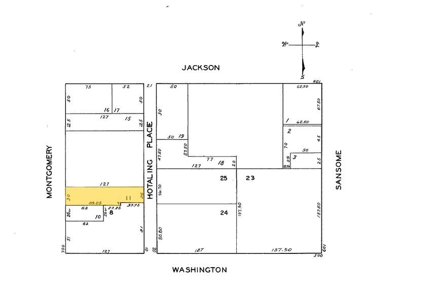 722-726 Montgomery St, San Francisco, CA à louer - Plan cadastral - Image 2 de 5