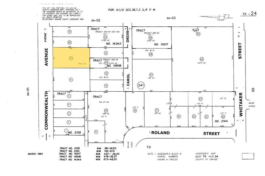 4128 W Commonwealth Ave, Fullerton, CA for lease - Plat Map - Image 1 of 1