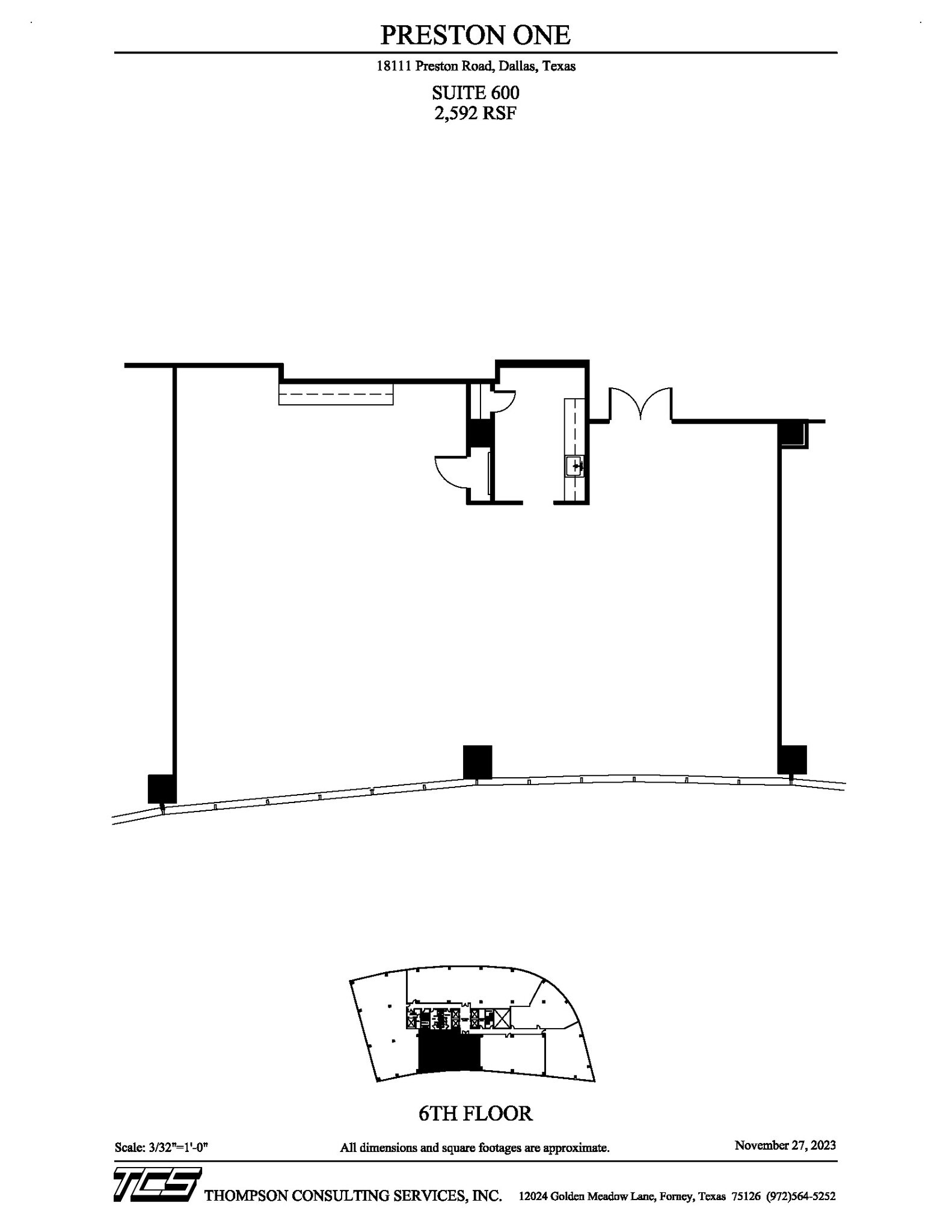 18111 Preston Rd, Dallas, TX à louer Plan d’étage- Image 1 de 3