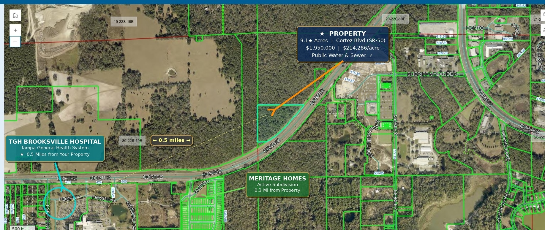 Cortez Blvd, Brooksville, FL for sale Aerial- Image 1 of 15