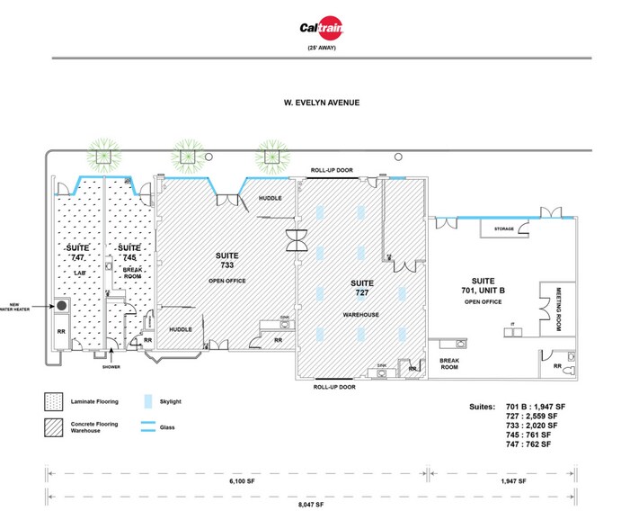 701 W Evelyn Ave, Mountain View, CA à louer - Plan d’étage - Image 2 de 9