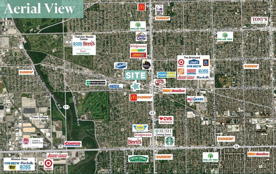 7411 W Grand Ave, Elmwood Park, IL à louer - Aérien - Image 3 de 3