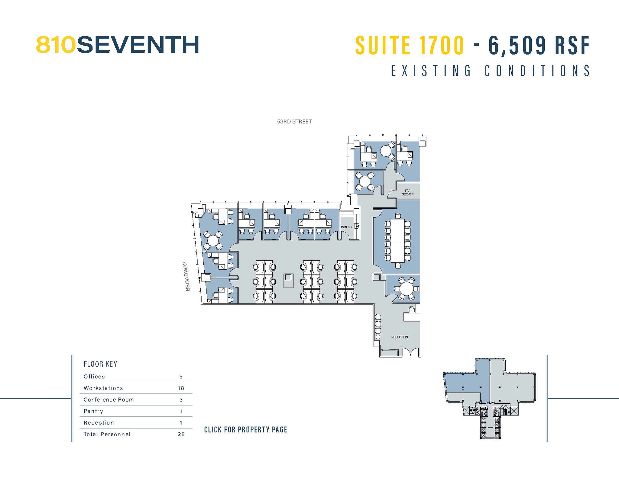 810 Seventh Ave, New York, NY à louer Plan d  tage- Image 1 de 1