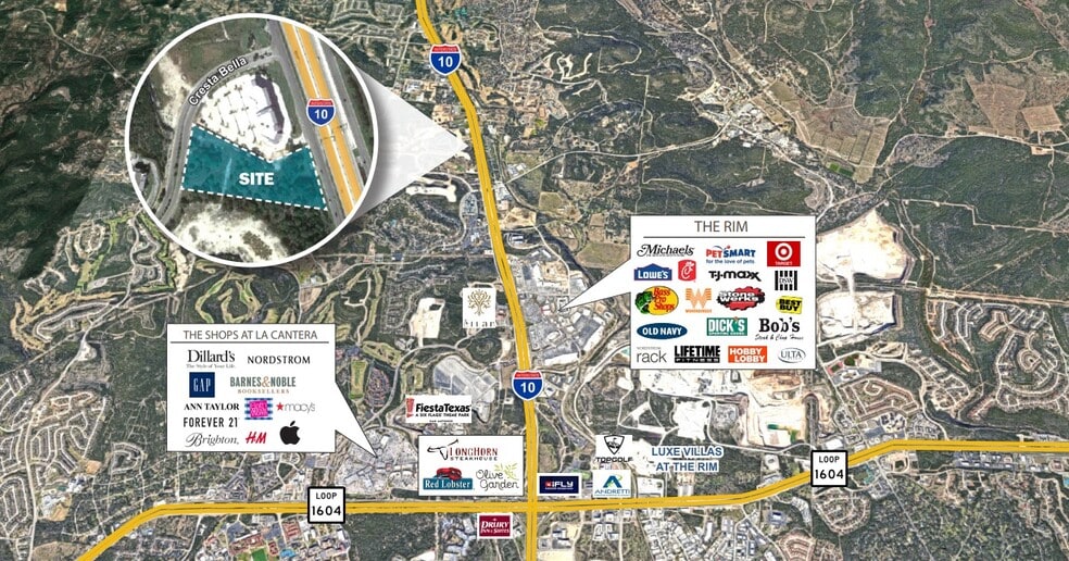 IH-10 & Cresta Bella, San Antonio, TX à vendre - Aérien - Image 2 de 2