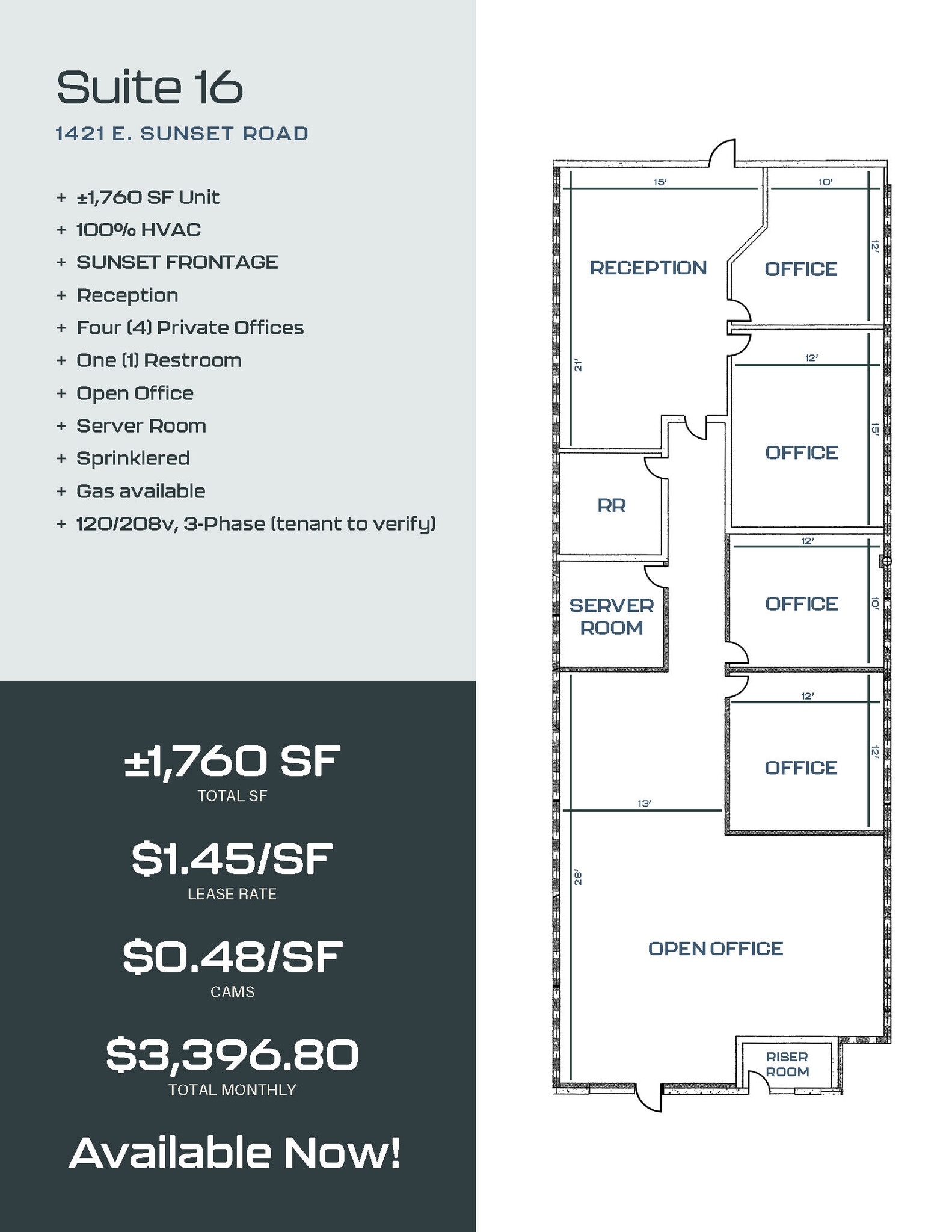 1525 E Sunset Rd, Las Vegas, NV à louer Plan d’étage- Image 1 de 1