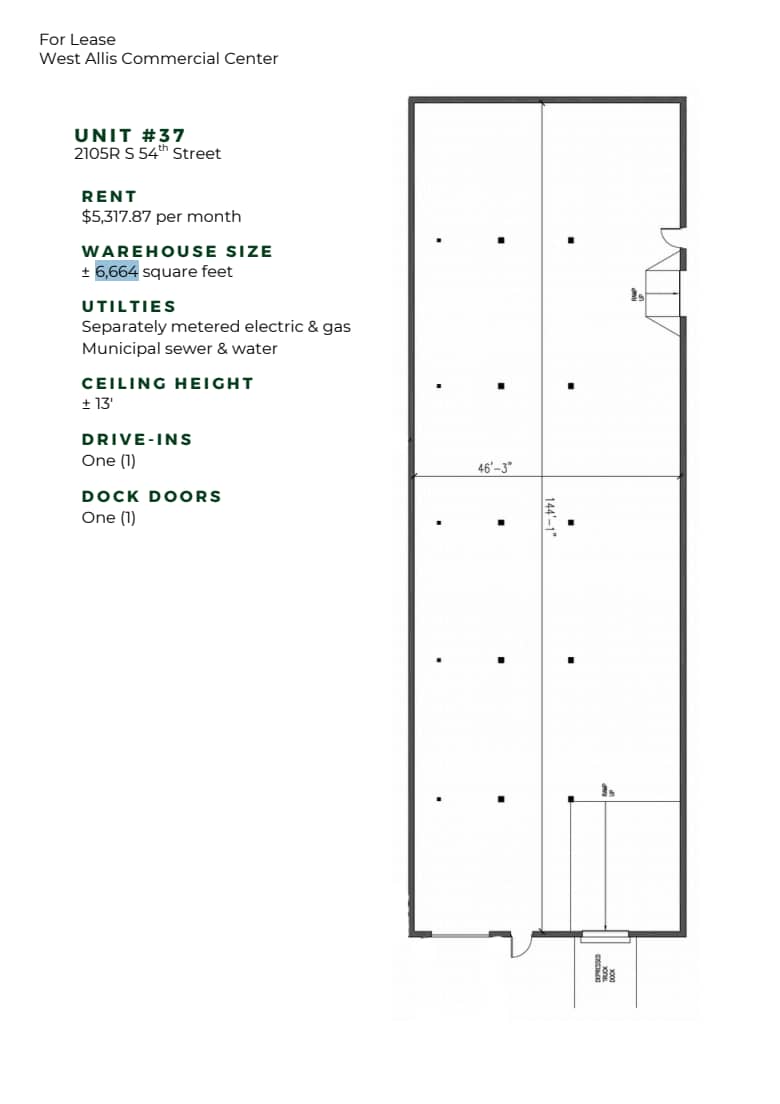 2005 S 54th St, West Allis, WI for lease Floor Plan- Image 1 of 1