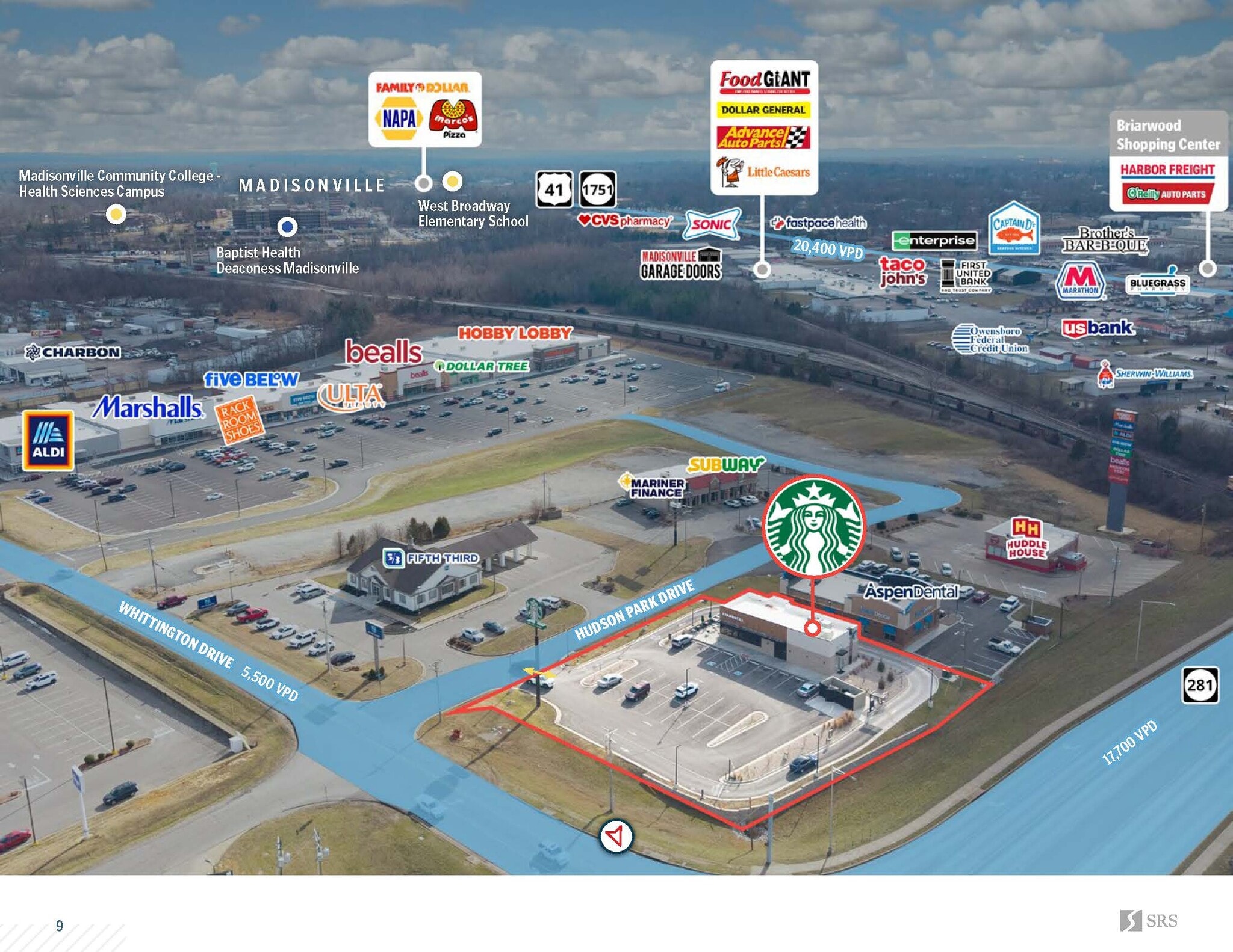 456 Hudson Park Dr, Madisonville, KY for sale Aerial- Image 1 of 6