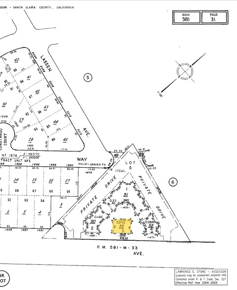 1479 Saratoga Ave, San Jose, CA à vendre - Plan cadastral - Image 1 de 1