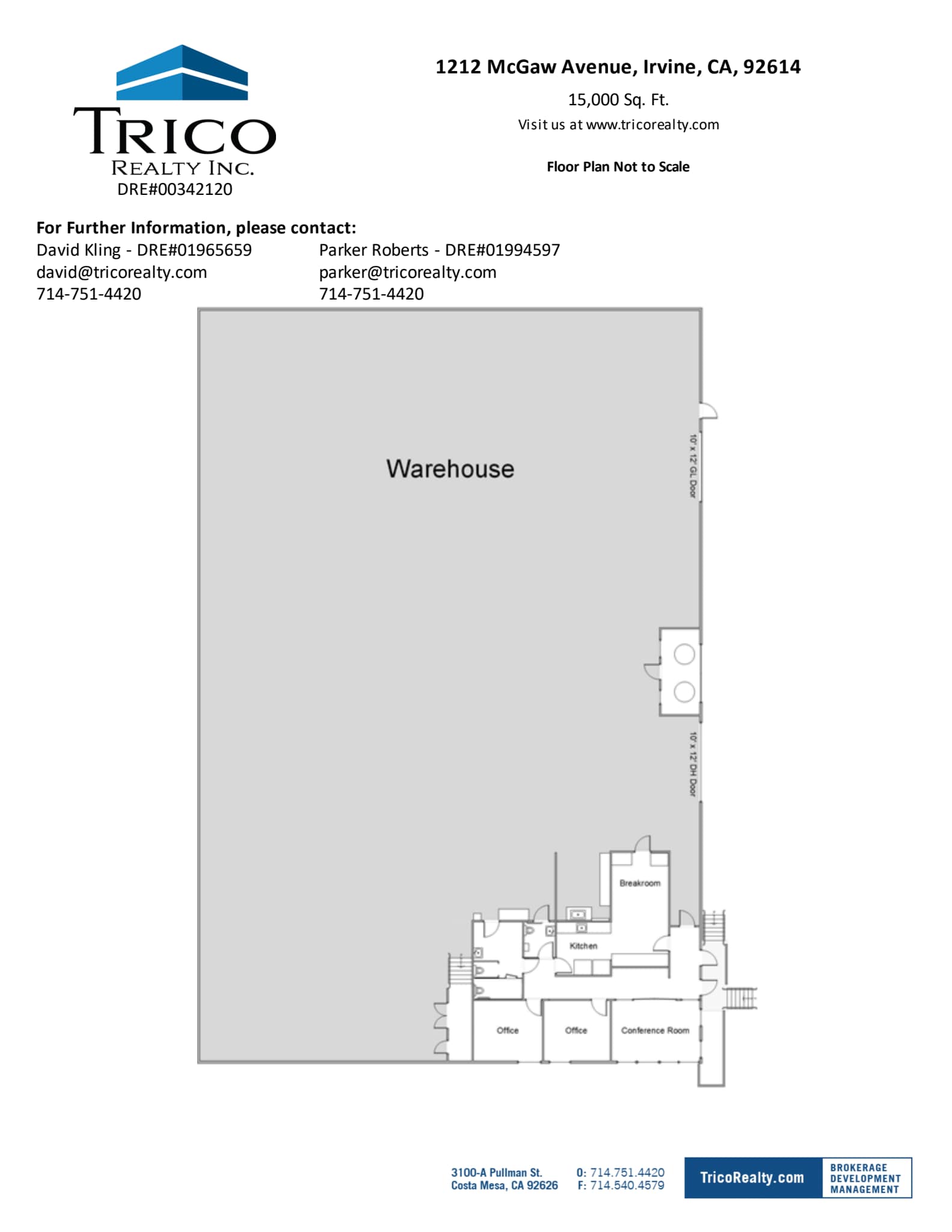 1202 McGaw Ave, Irvine, CA à louer Plan d’étage- Image 1 de 1
