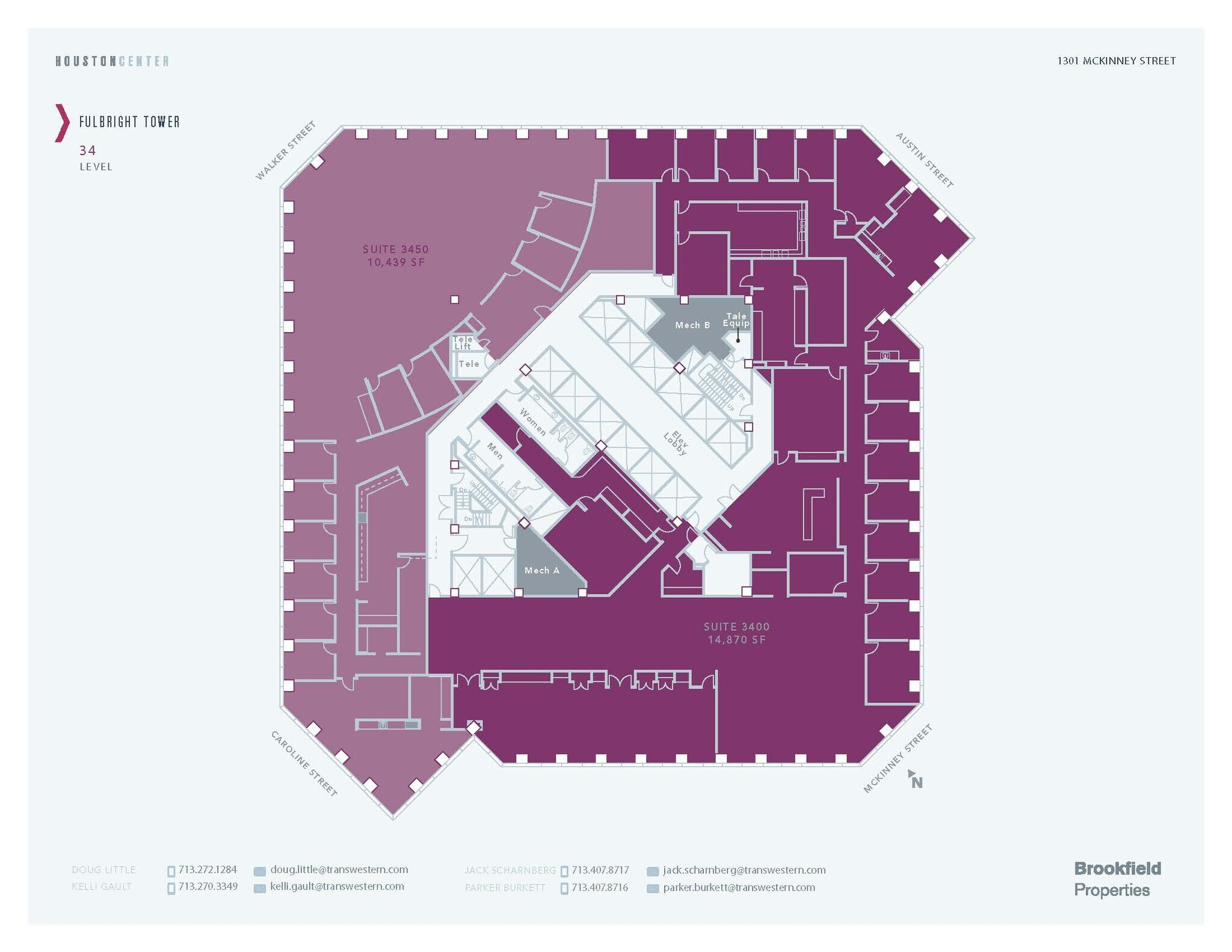 1301 McKinney St, Houston, TX à louer Plan d  tage- Image 1 de 1