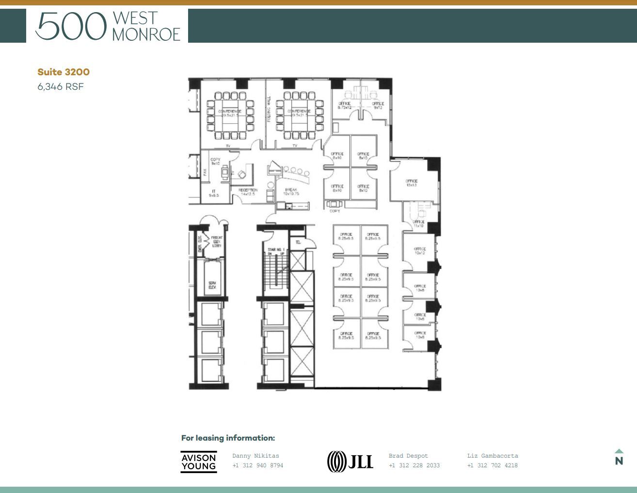 500 West Monroe St, Chicago, IL à louer Plan d  tage- Image 1 de 1