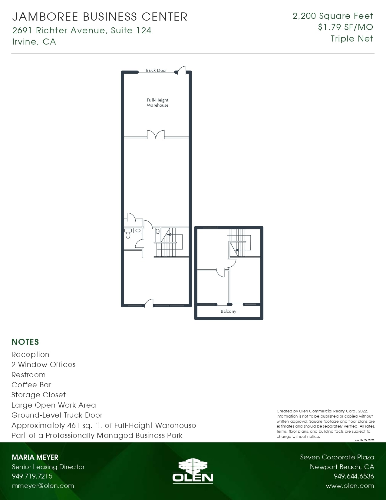 2691 Richter Ave, Irvine, CA à louer Plan d’étage- Image 1 de 1