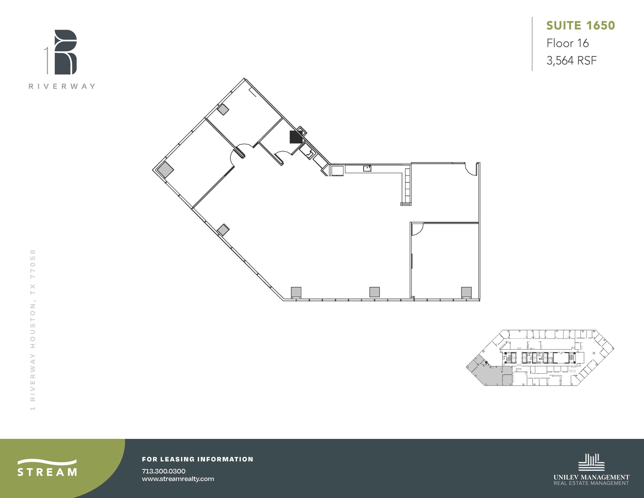 1 Riverway, Houston, TX à louer Plan d  tage- Image 1 de 1