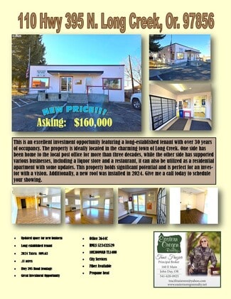 More details for 110 US-395 Hwy, Long Creek, OR - Office for Sale